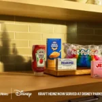 Kraft Heinz products displayed at a Disney-themed location following the companies’ multiyear partnership.