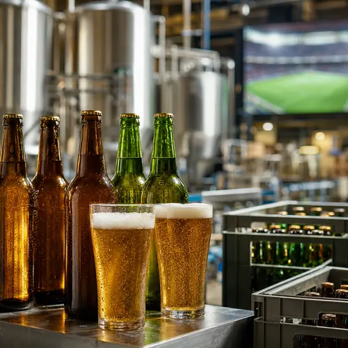 Premium beer bottles and lager glasses representing AB InBev Q2 2026 results