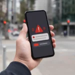 Phone displaying an emergency warning during Australia’s AusAlert test.