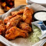 Buffalo Wild Wings chicken wings served with Poppin' Ranch seasoning, creamy ranch dip and a packet of popping candy seasoning