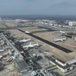 British Airways aircraft at Gatwick Airport after a technical fault caused runway closure and multiple flight diversions