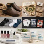 Collage of GMA Deals & Steals Made in America products featuring Westech clogs, handcrafted board games, Swiftwick performance socks, Zoya nail care products, Bicycle playing cards, and CLEAN PEOPLE eco-friendly laundry and dishwasher products