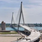 Gordie Howe International Bridge connecting Windsor, Ontario, and Detroit, Michigan, ahead of its official July 27, 2026 opening.