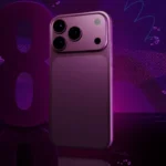 Concept image of the rumored Apple iPhone 18 Pro featuring a redesigned triple-camera system with a large '18' graphic in the background, illustrating expected 2026 smartphone upgrades.