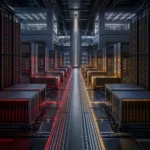 Moonshot AI’s Kimi K3 represented by advanced data centre servers competing with Anthropic’s Claude Opus 4.8.