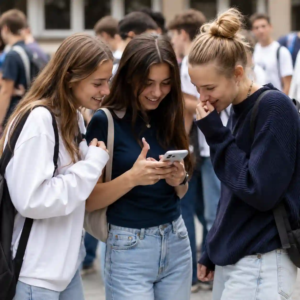 Students check their Matura 2026 exam results on a smartphone after CKE released official scores through the ZIU portal in Poland