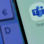 Microsoft Teams app displayed on a smartphone during an Asia-Pacific outage.