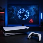 Gaming console showing a network connection error during reported PlayStation service problems