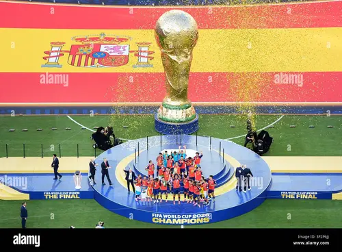 Spain celebrates its 2026 FIFA World Cup victory after defeating Argentina.