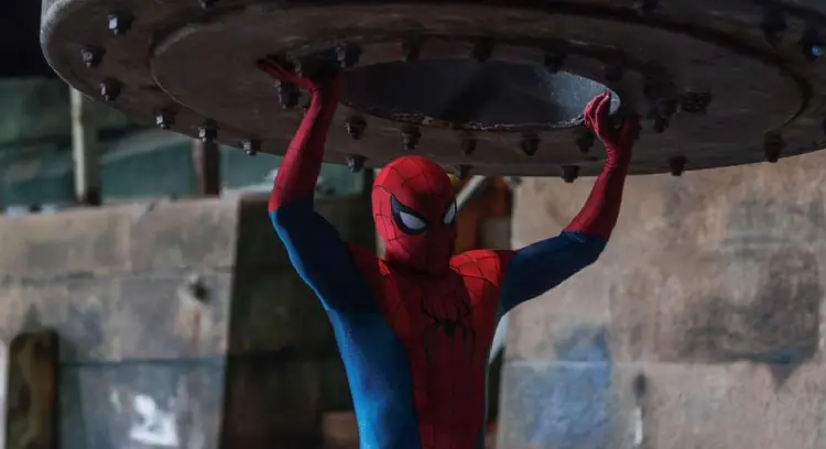 Tom Holland as Spider-Man overlooking New York in Spider-Man Brand New Day