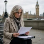 Older woman reviewing pension documents as the UK State Pension age rises to 67 and MPs propose a Universal Credit boost for eligible 66-year-olds.