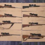 Tasmania Police display seized rifles as the state proposes mandatory jail terms for gun theft under the Firearms Amendment Bill 2026.