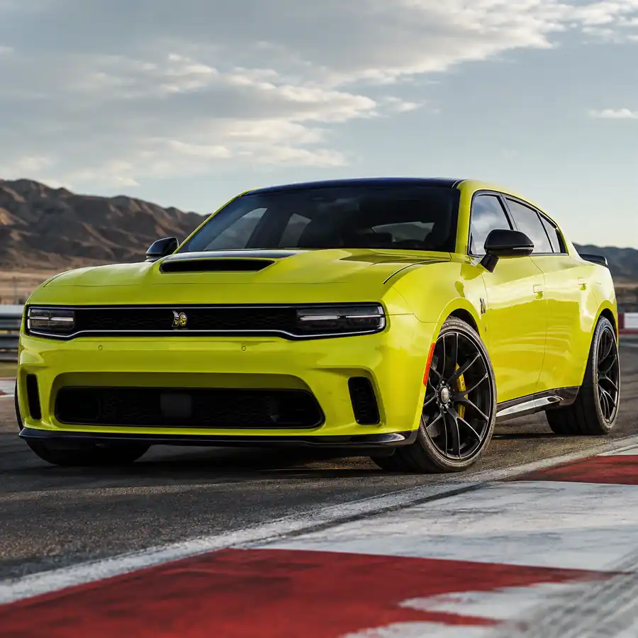 2027 Dodge Charger Super Bee performance car on a racetrack