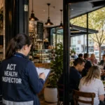 Canberra cafe and restaurant during a food safety inspection