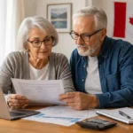 Canadian senior couple reviewing CPP and OAS payment information for August 27, 2026