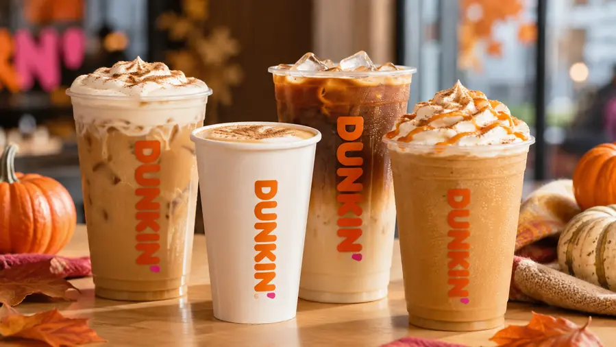 Dunkin free drink promotion featuring fall espresso beverages available with EASYCHOICE code