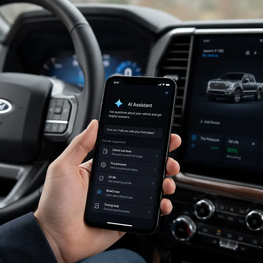 Ford AI Assistant Rolls Out: Check Fuel Level, Tire Pressure and Oil Life
