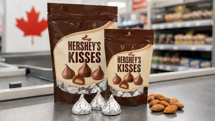 Hershey’s Kisses Creamy Milk Chocolate bags recalled in Canada over undeclared almonds