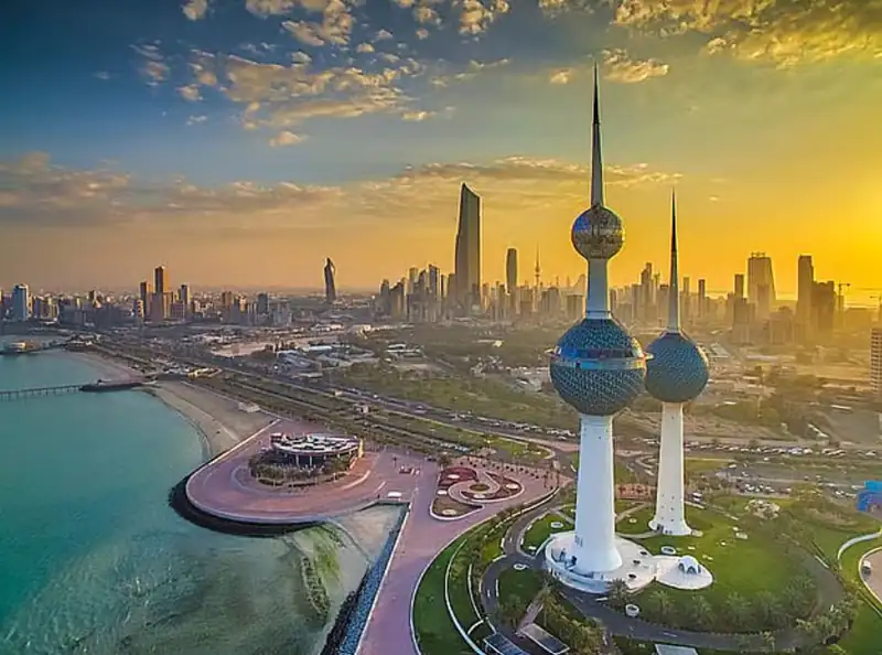 Kuwait Towers and Kuwait City skyline ahead of the August 27 public holiday