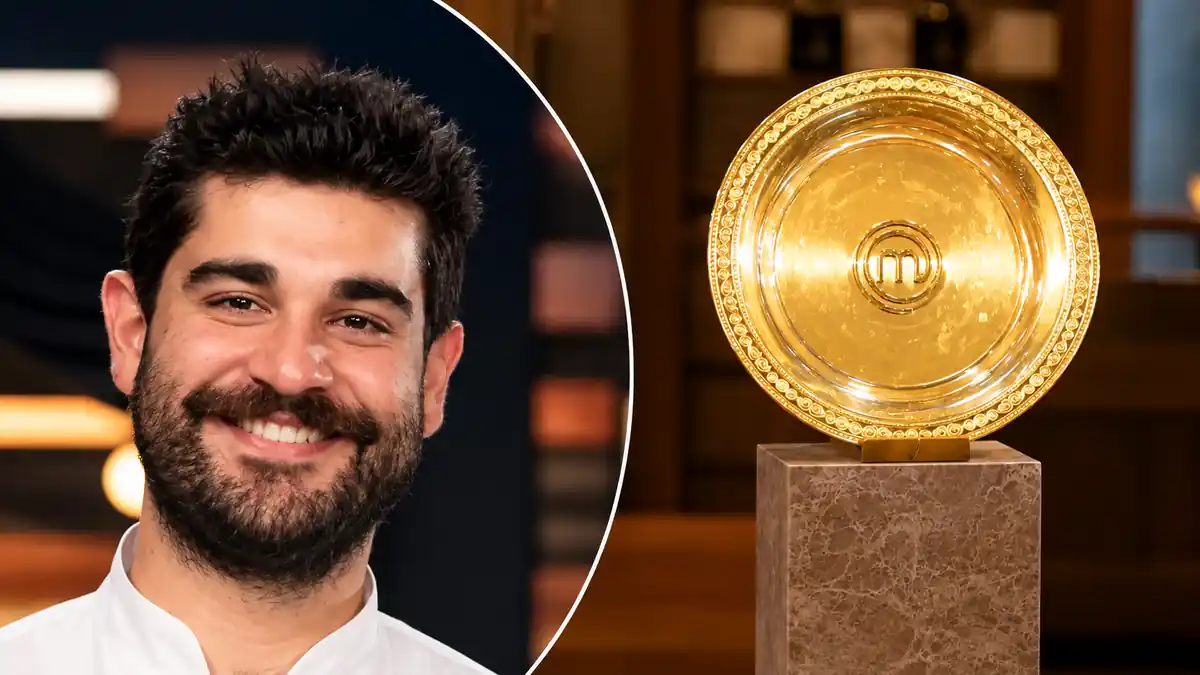 MasterChef Australia 2026 winner Vinnie Gibaldi with the MasterChef trophy