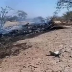Emergency crews at the site of a tourist plane crash near Peru’s Nazca Lines