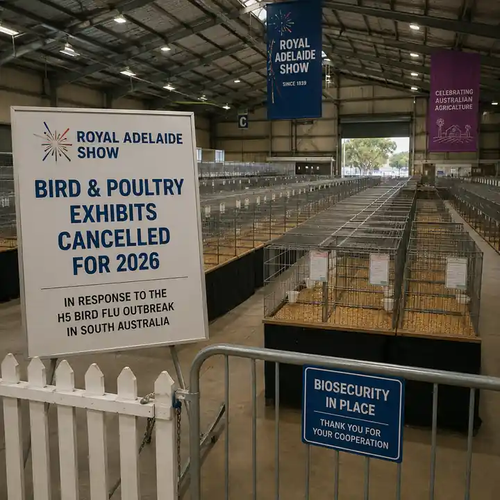 Royal Adelaide Show bird and poultry exhibits cancelled amid H5 bird flu outbreak in South Australia