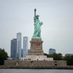 Statue of Liberty and New York Harbor near the site of the fatal boat capsize