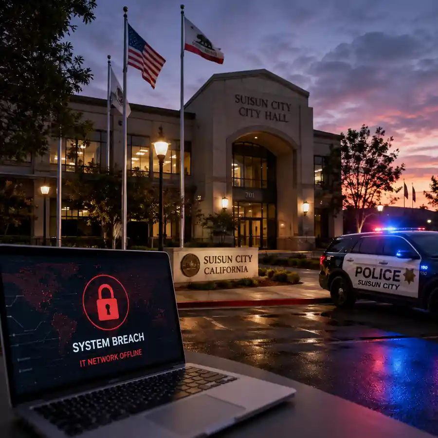 Suisun City California cyberattack and IT systems breach