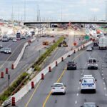 Toronto highway traffic during planned roadwork