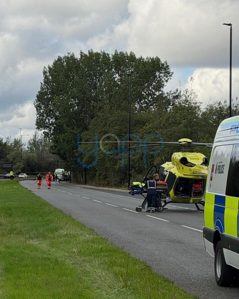 Emergency response near the White Rose Way collision scene