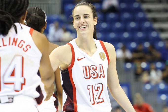 Caitlin Clark playing for USA against China