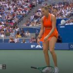 Sabalenkaâs US Open Ends With a Warning and Broken Racket