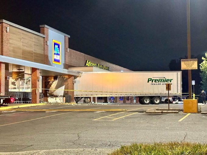 Semi-Truck Smashes Through East Nashville ALDI, Cab Ends Up Inside Store