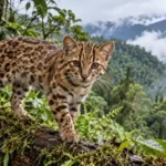 Antisuyo tiger cat in Peru’s Yungas cloud forest