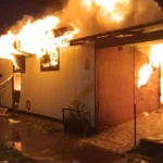 Firefighters responding to a deadly nursing home fire near Pitrufquén in Chile