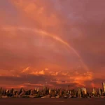 NYC Sky Turns Fiery Red as Nor’easter Closes In With 50 MPH Winds