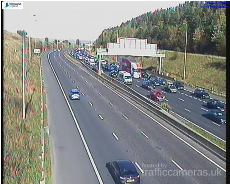 M62 queues between J24 and J25(Image: Highways England)