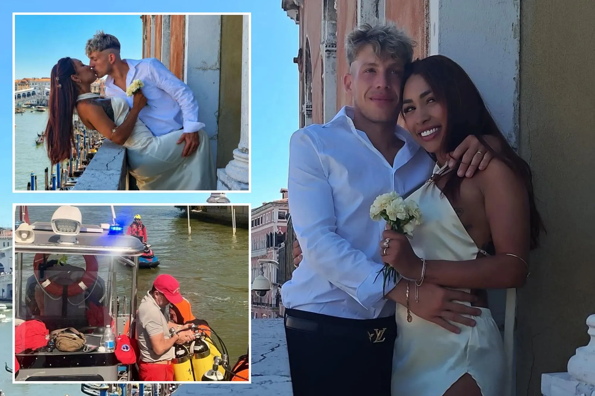 Gabriella Querino and Sean Michieli with Venice Lagoon rescue teams