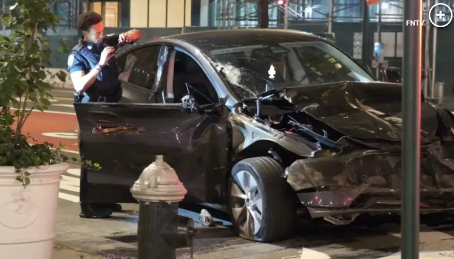 Fatal NYC Tesla Crash: Passenger Killed After Car Smashes Into Midtown Scaffolding