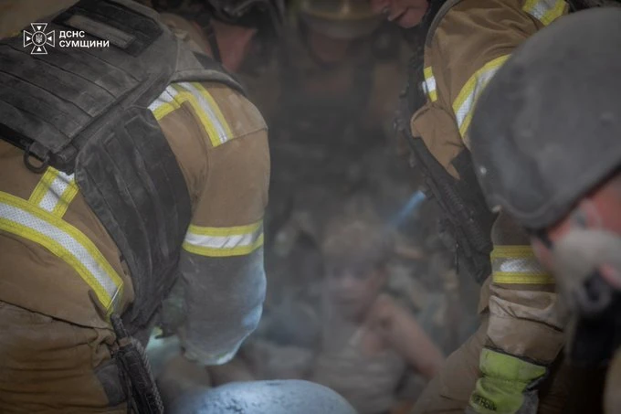 7-Year-Old Boy Rescued From Sumy Rubble