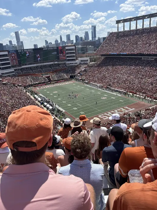 Fans attending the Texas football game in extreme heat
