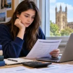 UK university student reviewing student loan guidance and repayment information.