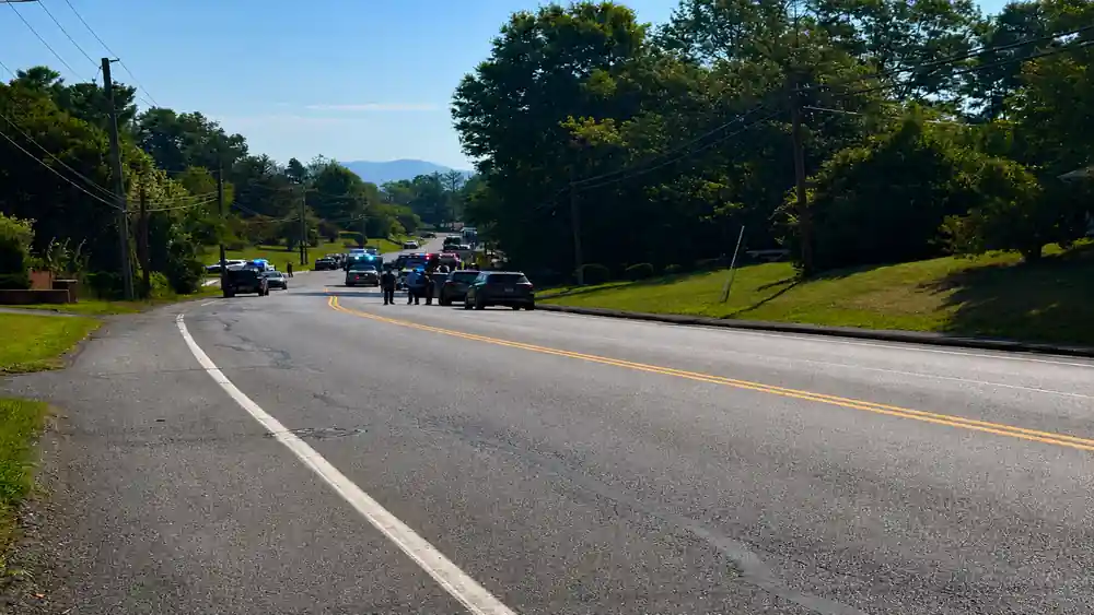 Police response outside Westwood Hills Elementary School in Waynesboro Virginia after reported shooting