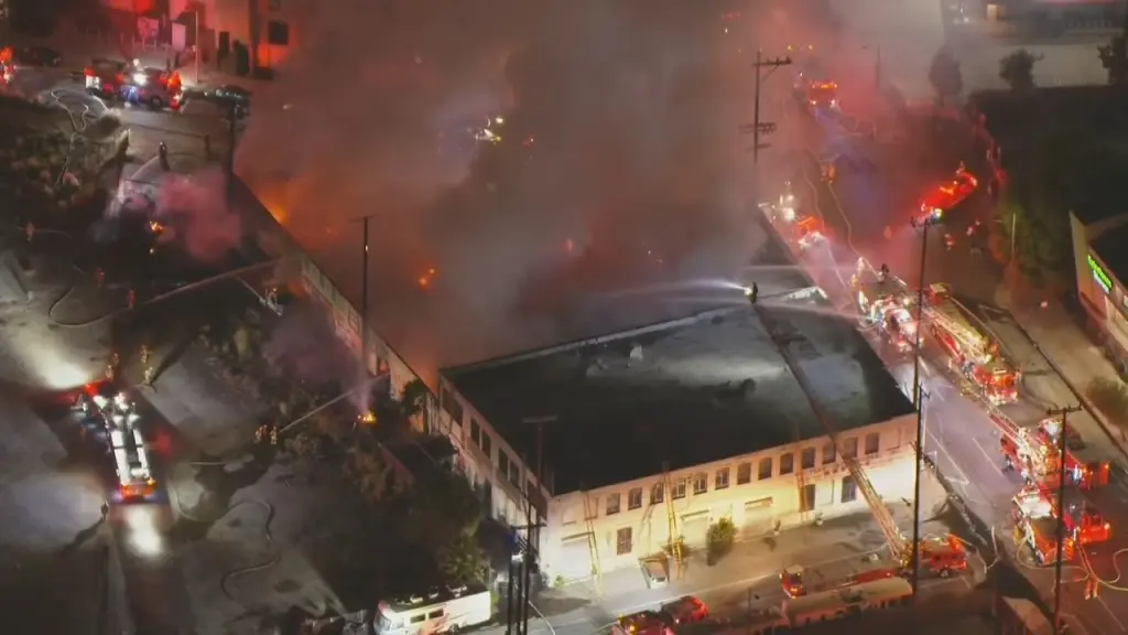 Massive Fire Engulfs LA Chinatown Commercial Building; Arson Investigators Called