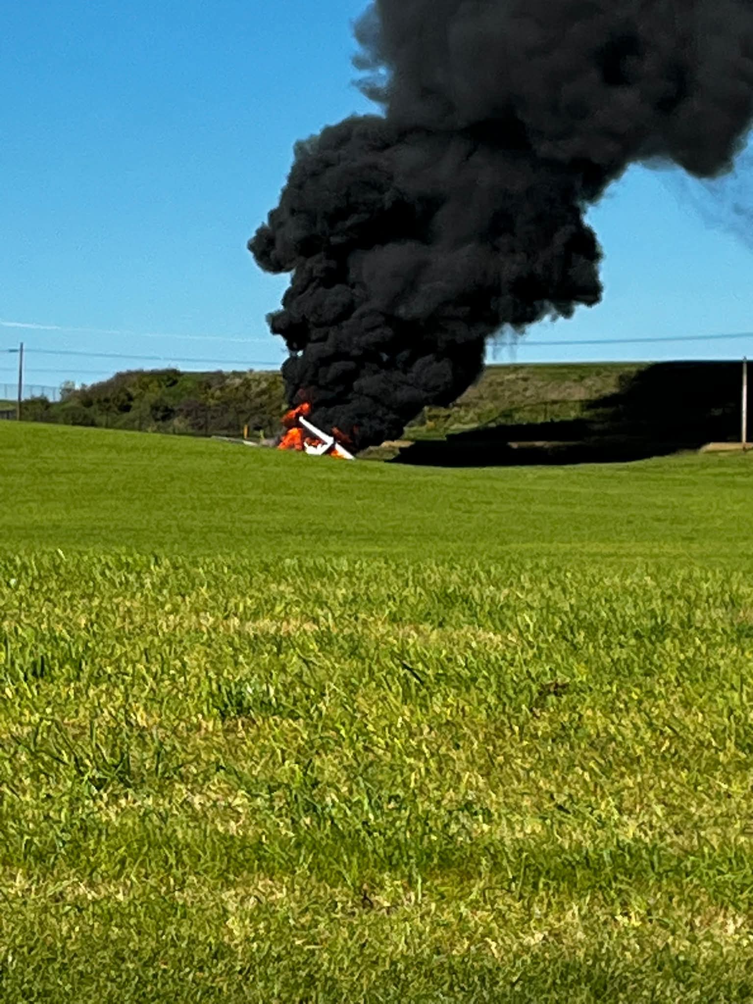 Cessna Citation crash scene at Bedford County Airport in Pennsylvania