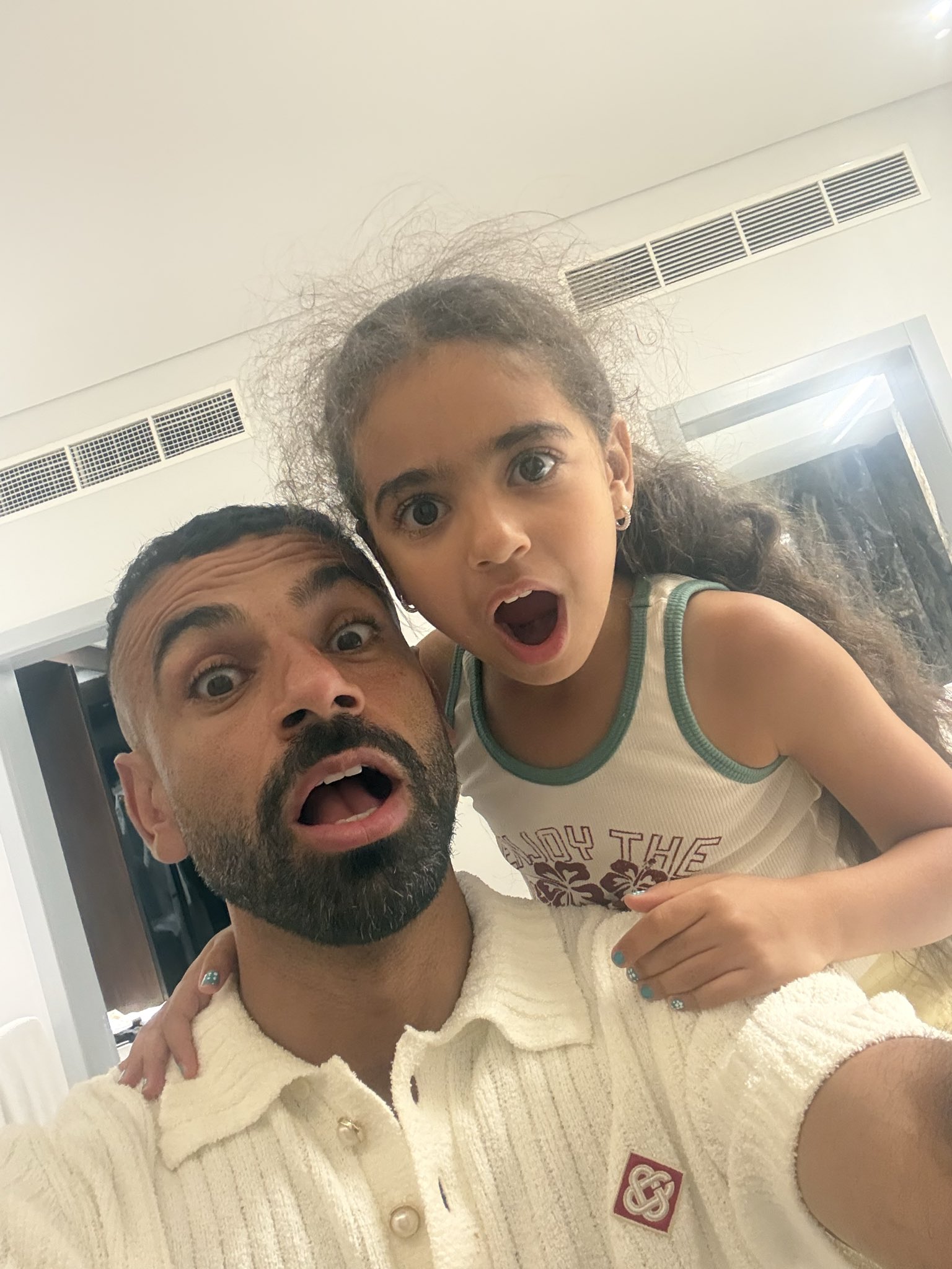 Mohamed Salah with his daughter