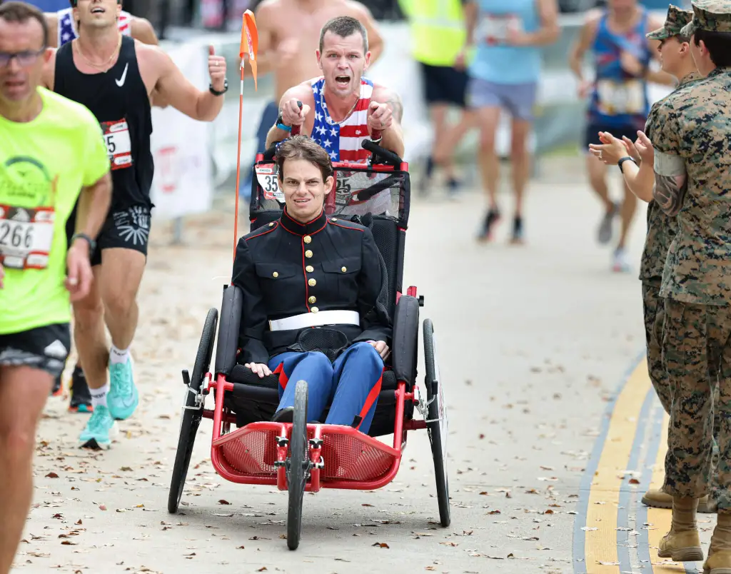 A moment from the 2023 Marine Corps Marathon