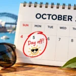 Australia public holiday Monday October 5