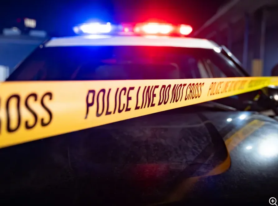 Illustrative nighttime police investigation after a fatal hit-and-run involving cyclists in Montclair, California.