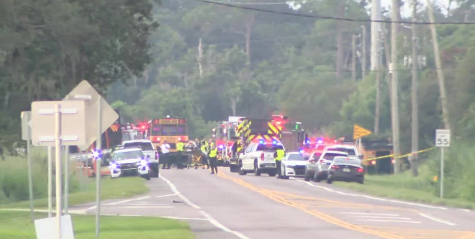 Emergency crews respond to the Winter Haven school bus crash